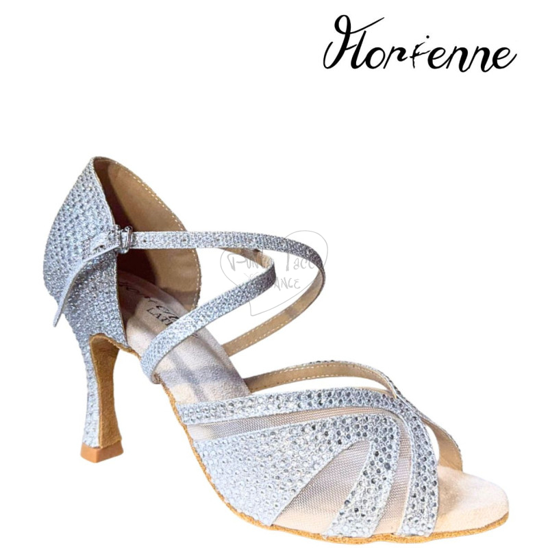 Florienne Kristal KS-008 Dance Shoe with Red Rhinestones