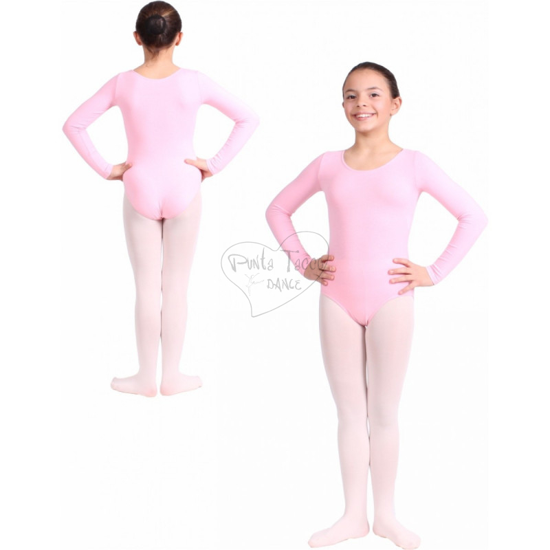 Body studio bimba in lycra opaca a manica lunga