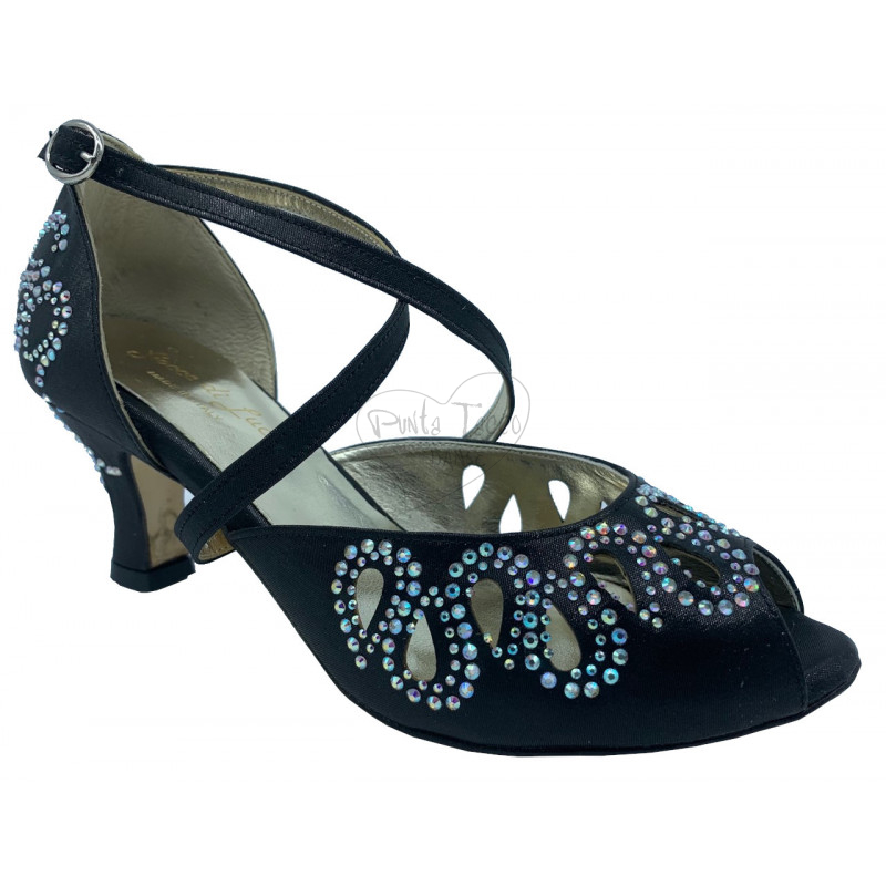 Gocce di Luce Goc5 Sandalo Ballo Strass suola cuoio