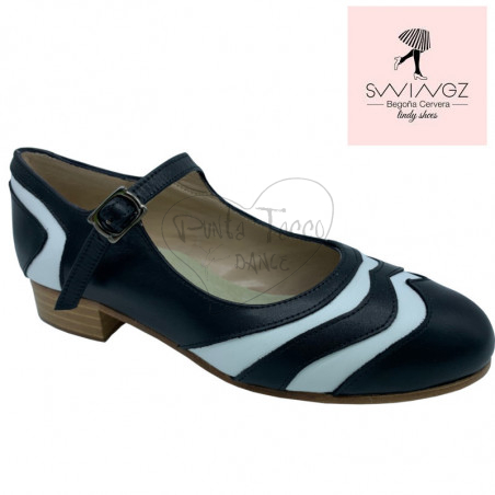 Begona Cervera Bicolore Scarpa da Swing Lindy hop Piano taglie CD 36 Colore  BIA/NER