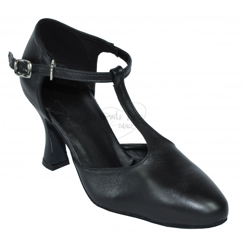 Elegante scarpa da ballo chiusa ideale per il tango Colore NERO Piano  taglie CD 34