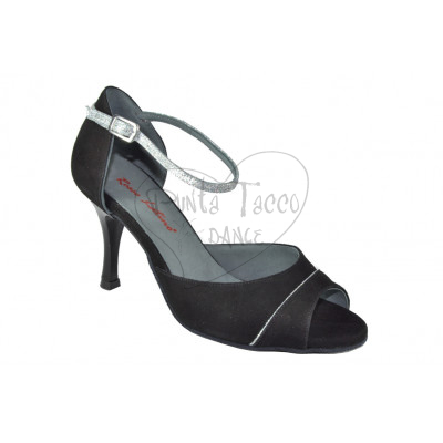 Comoda scarpa in camoscio per tango e caraibico Colore NERO Piano taglie CD  35 Variante Tacco 8cmS