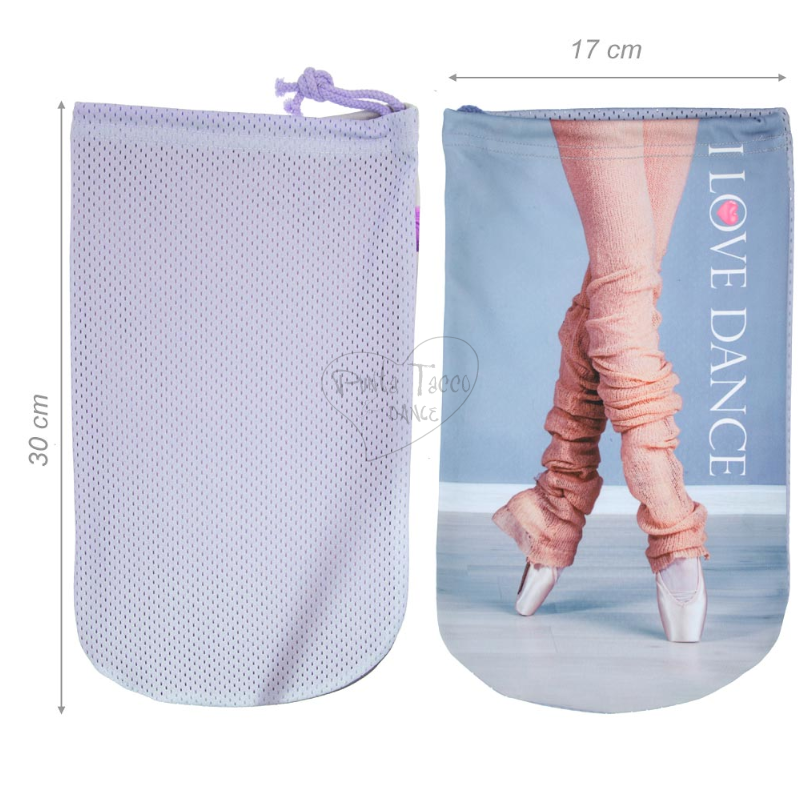 Fabric Pointe Shoes Bag with Dance Prints