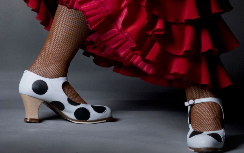 Scarpe Da Flamenco Per Bambina E Donna | Rosse Con Pois Neri | Tacco 3cm | Similpelle - Foto 10